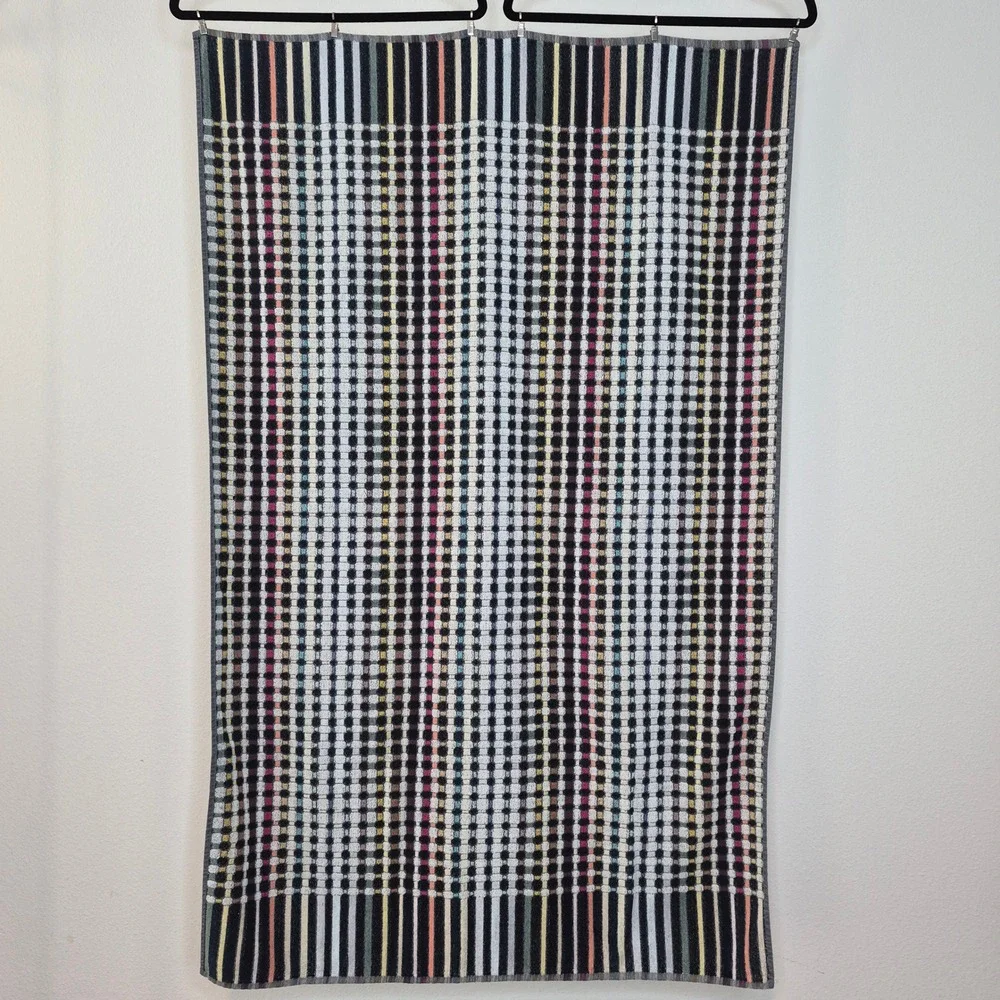 Missoni Home Bath Towel Set 4 Multicolor Jacquard‎ Micro Plaid Grid Italy 55x35